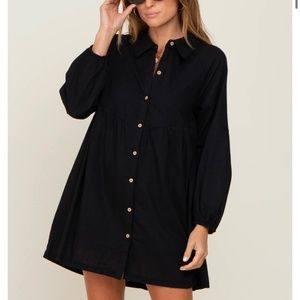 Pinkblush Button Down Black Maternity Dress